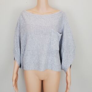 BCBGMaxazria grey knit crop poncho size S